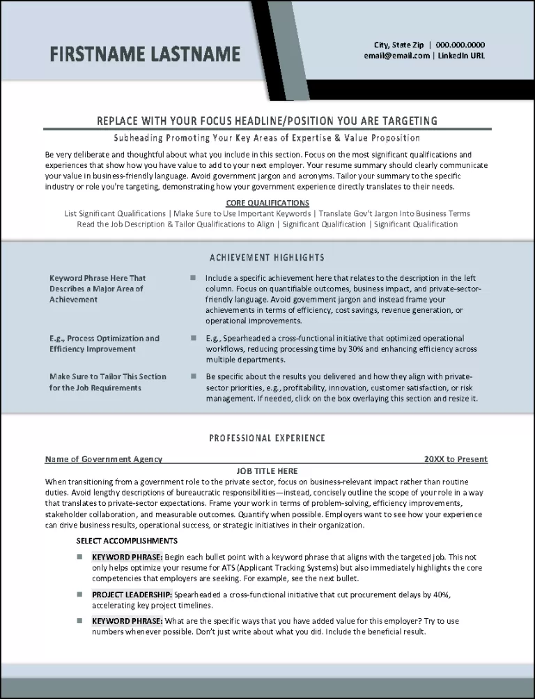 Beyond The Beltway Resume Page 1