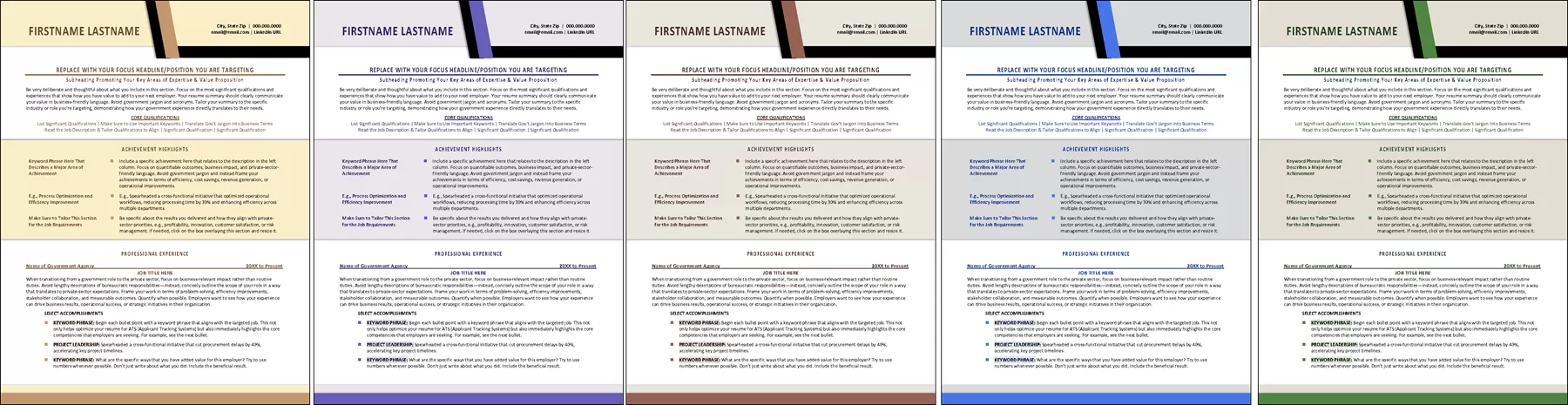 Beyond the Beltway Resume Colors