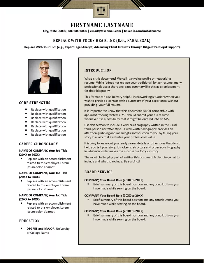 Paralegal Pro Networking Resume