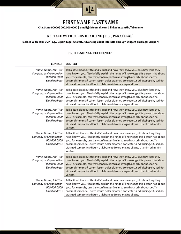 Paralegal Pro References