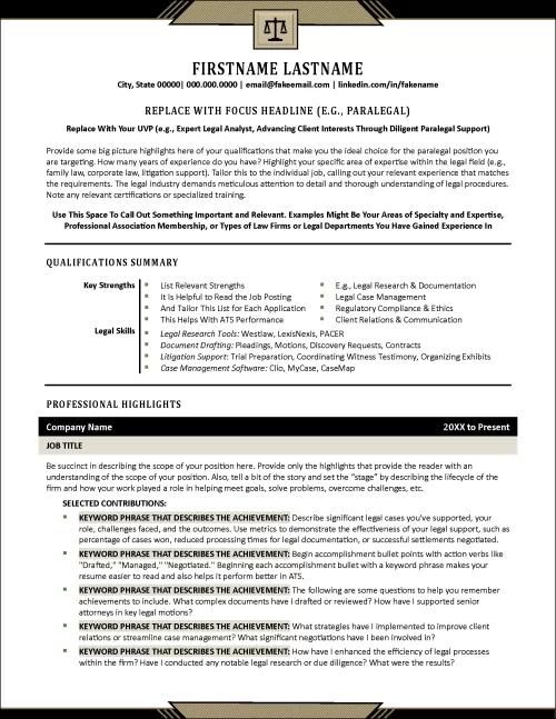 Paralegal Pro Resume Page 1