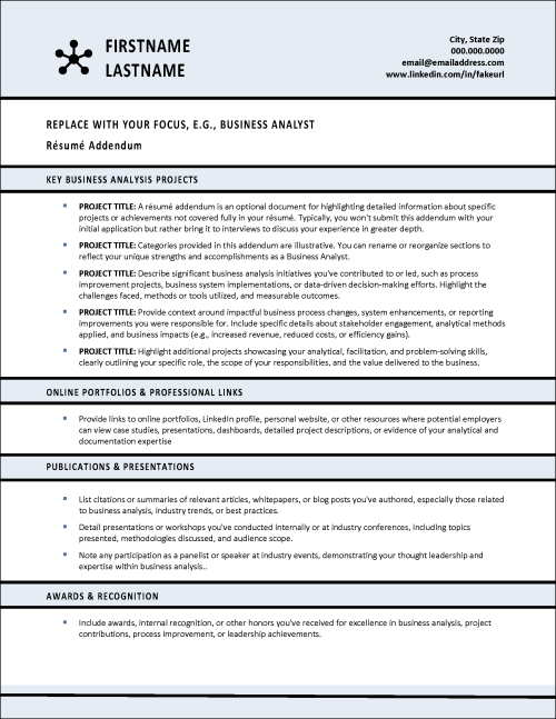 Level Up Resume Addendum