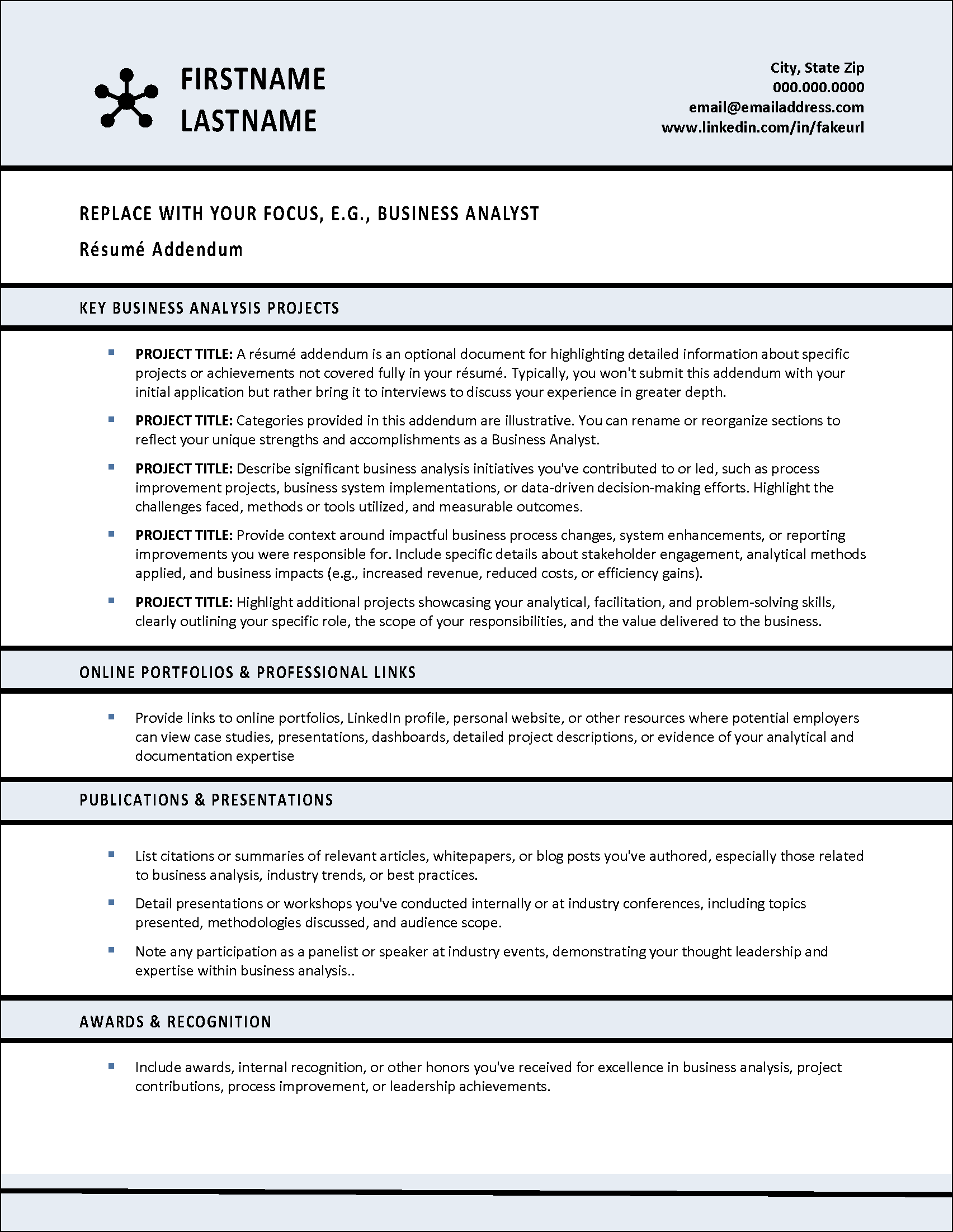 Level Up Resume Addendum