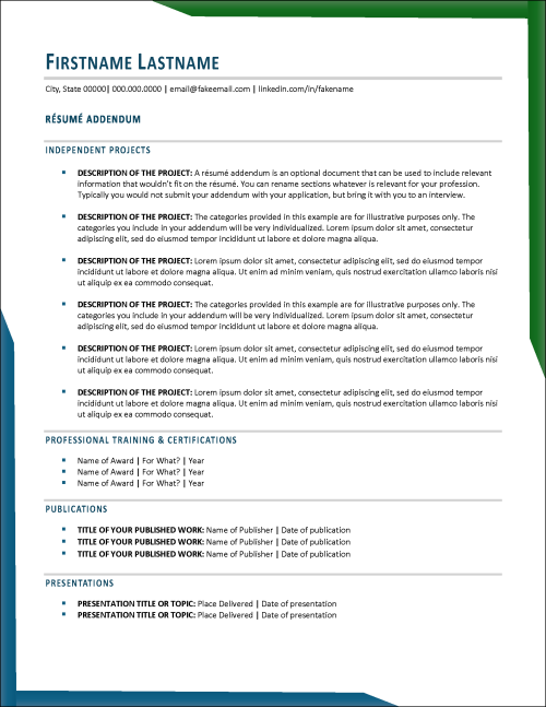 ProjectPro Resume Addendum