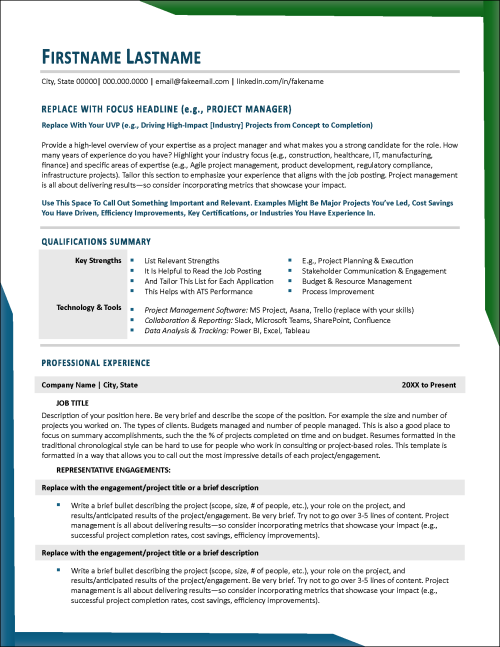 ProjectPro Resume Page 1