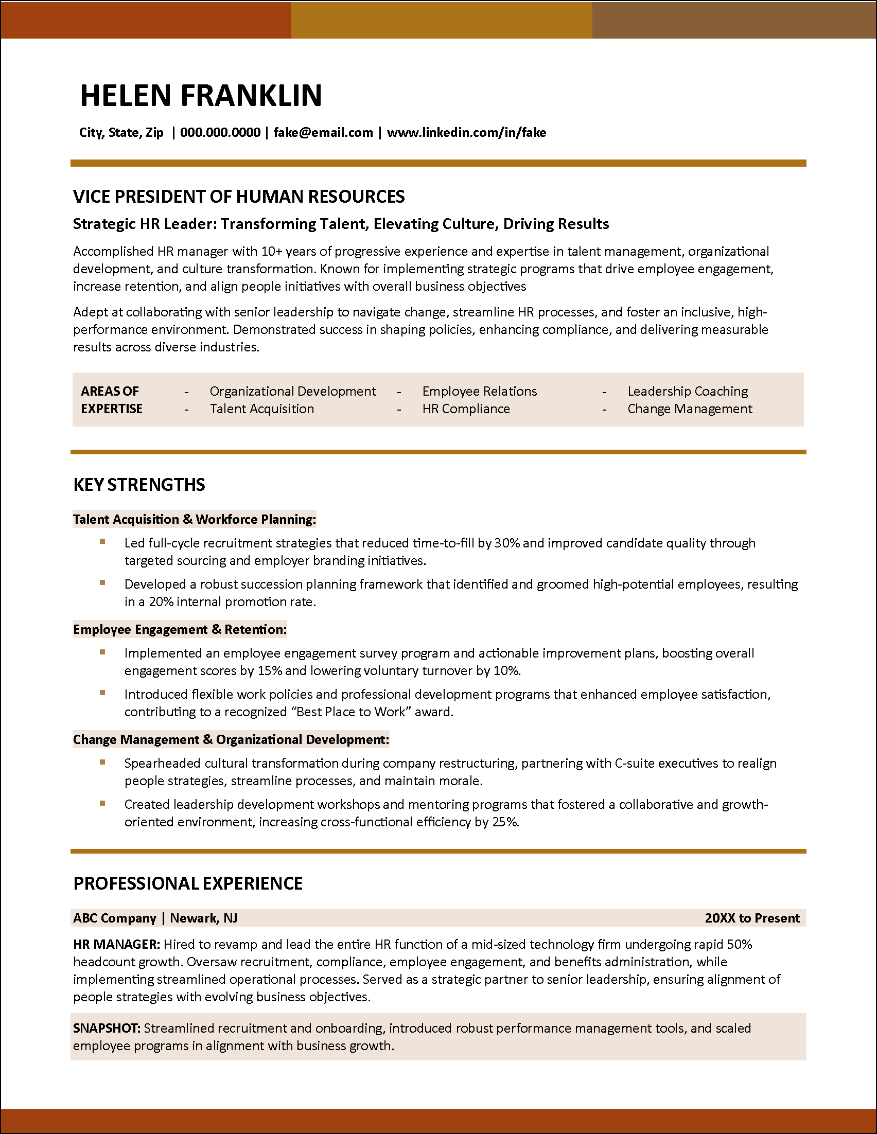 resume for career promotion after template