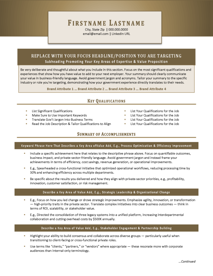 Fed2Private Resume Page 1