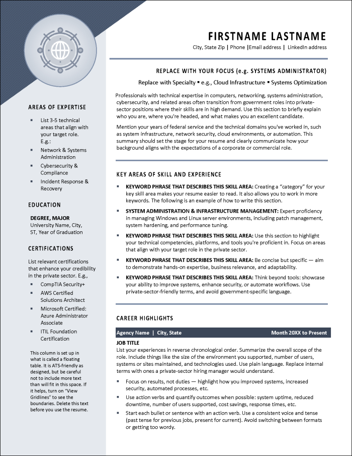 Gov2Tech Resume Page 1