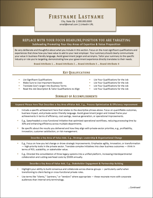 Fed2Private Resume Page 1