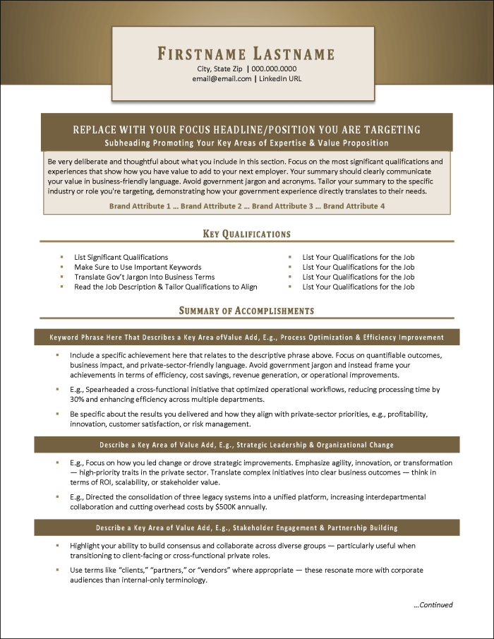 Fed2Private Resume Page 1