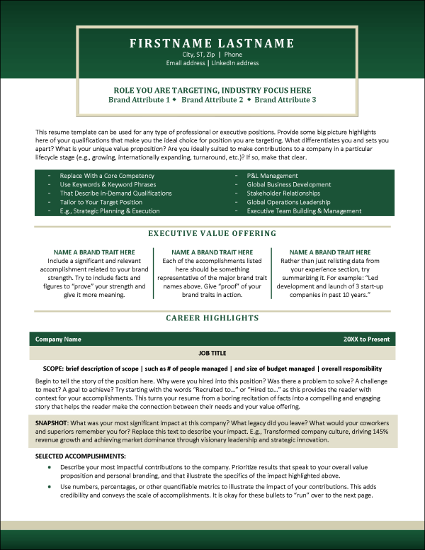 Leading Edge Resume Page 1