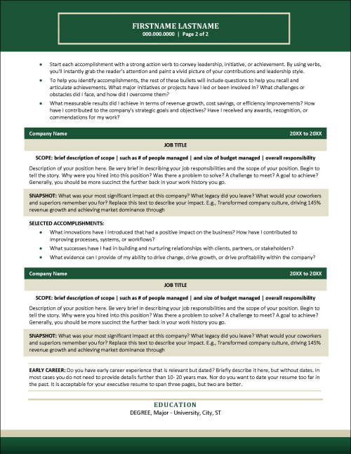 Leading Edge Resume Page 2