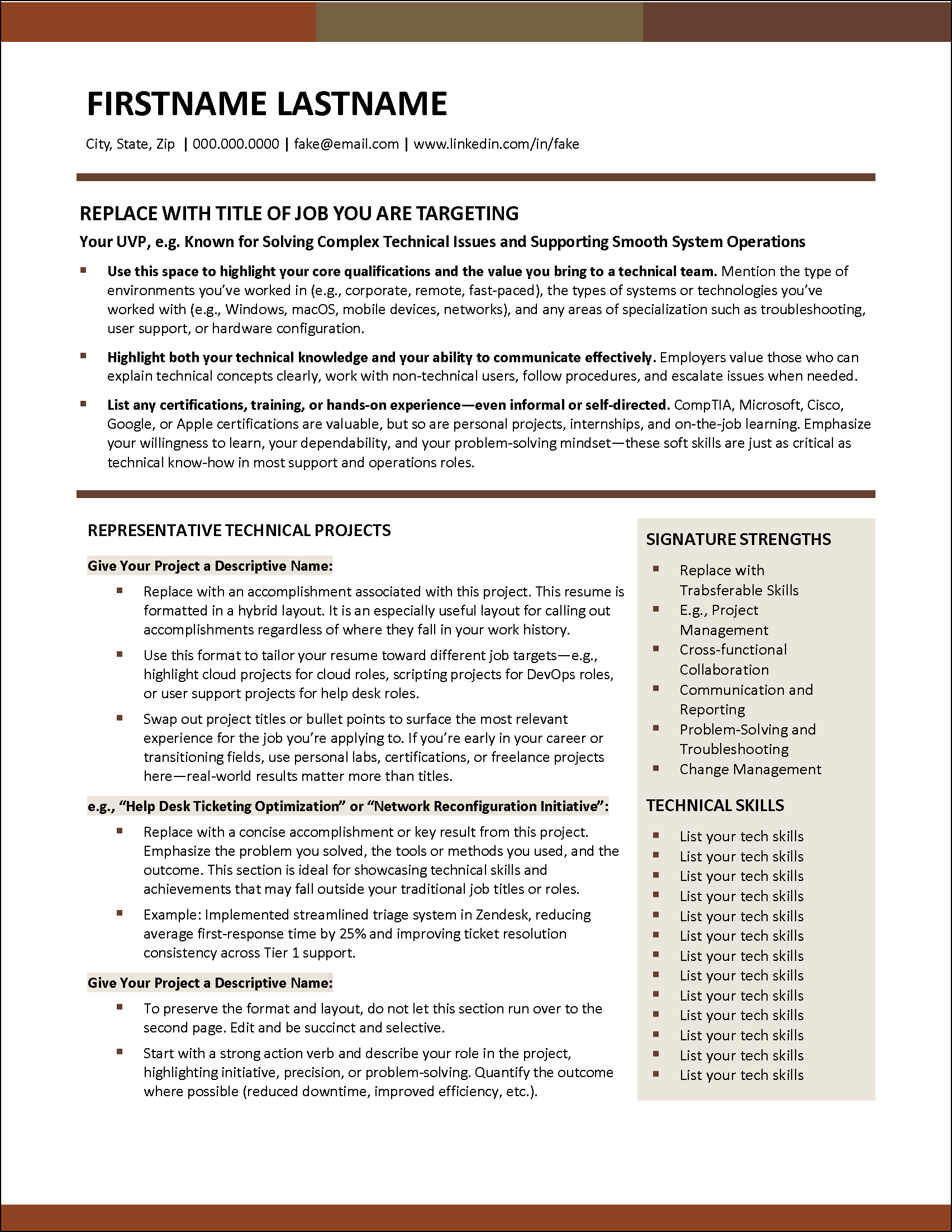 TechTalent Resume Page 1