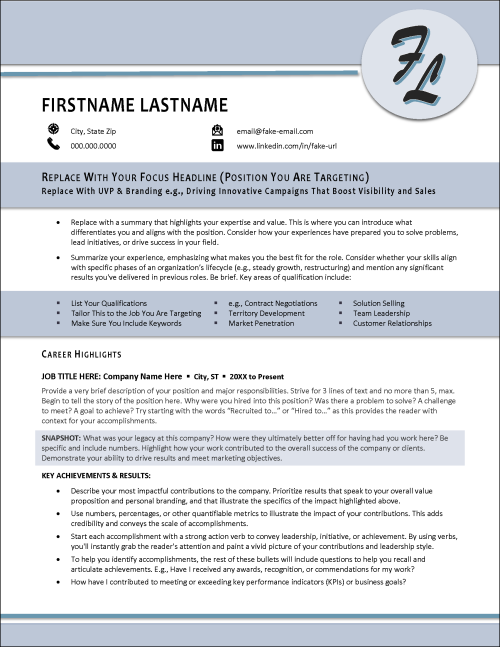 High Marks Resume Template Page 1