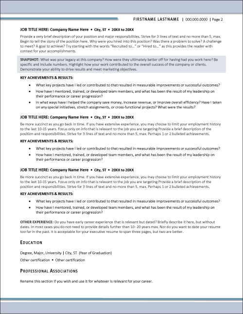High Marks Resume Template Page 2