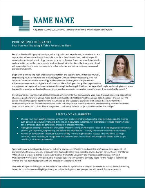 Next Stage Biography Template