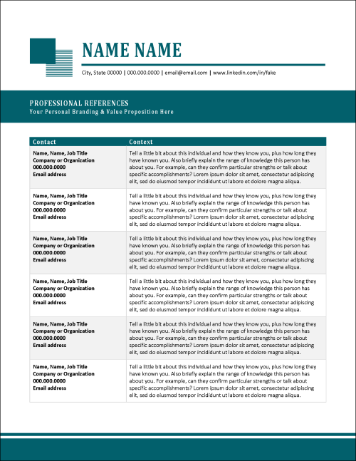 Next Stage References Template