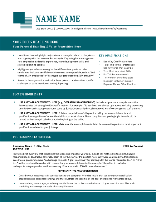 Next Stage Resume Template Page 1