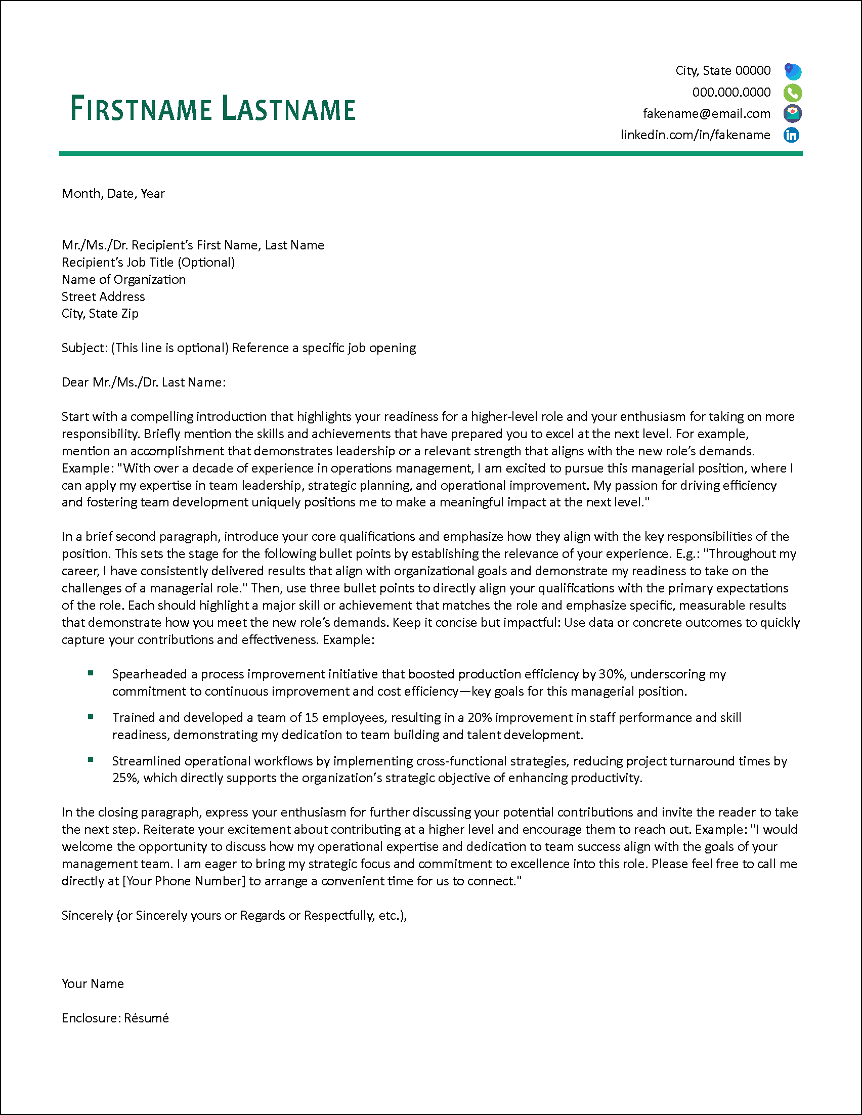 Perfected Cover Letter Template