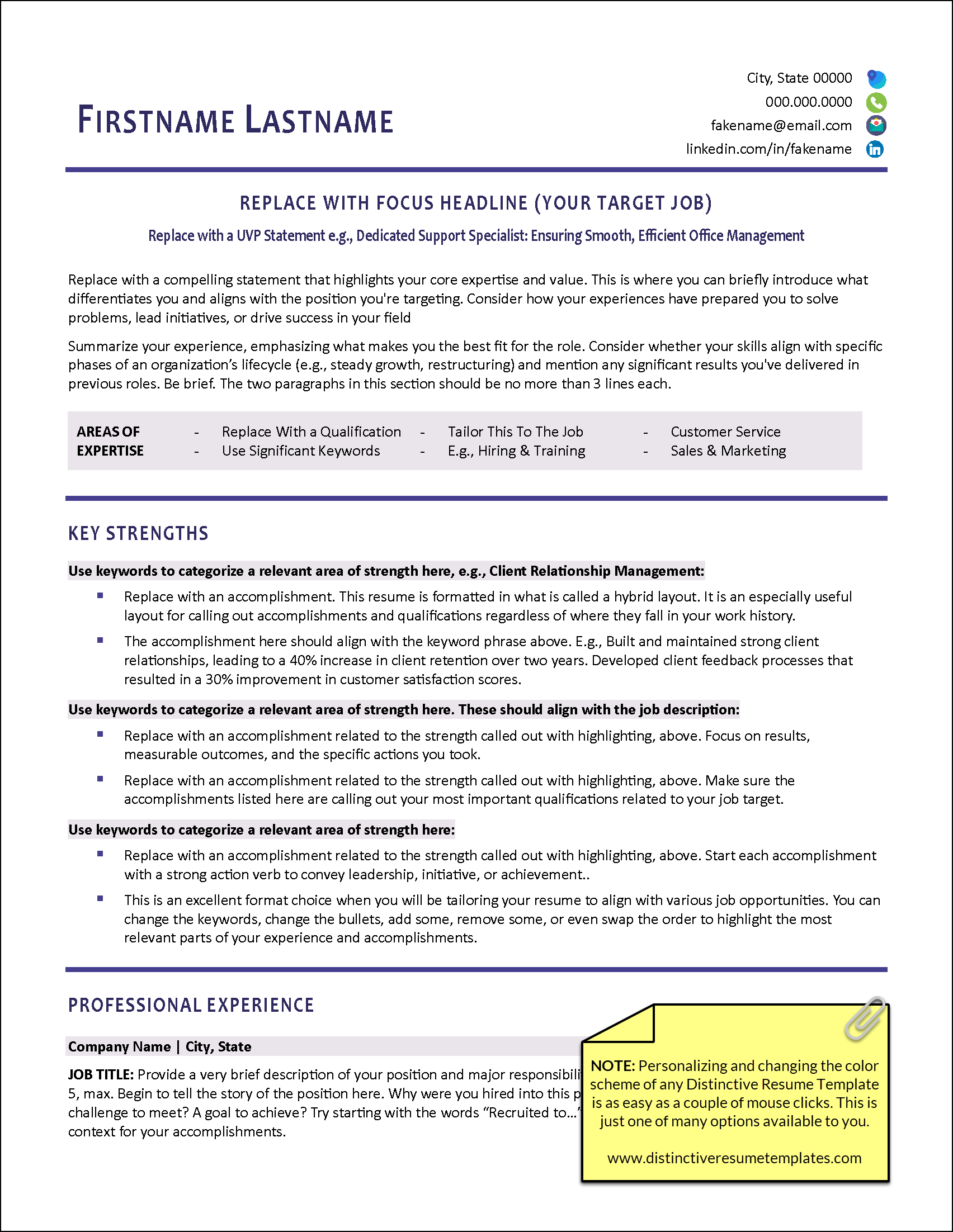 Perfected Resume Template Color Choices v3