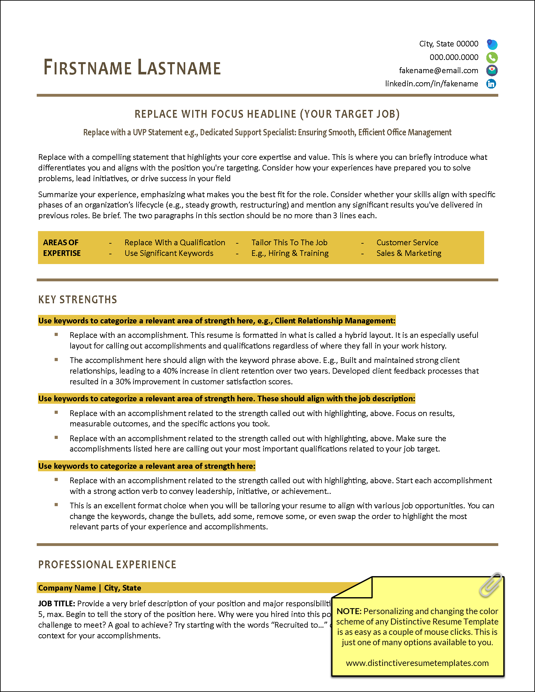 Perfected Resume Template Color Choices v4