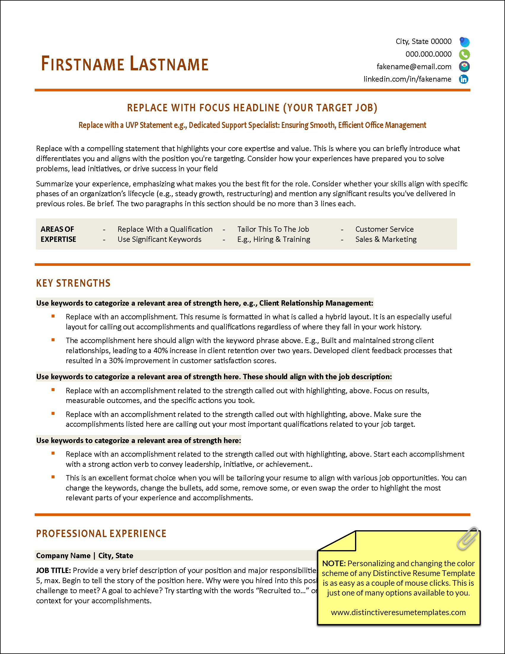 Perfected Resume Template Color Choices v5