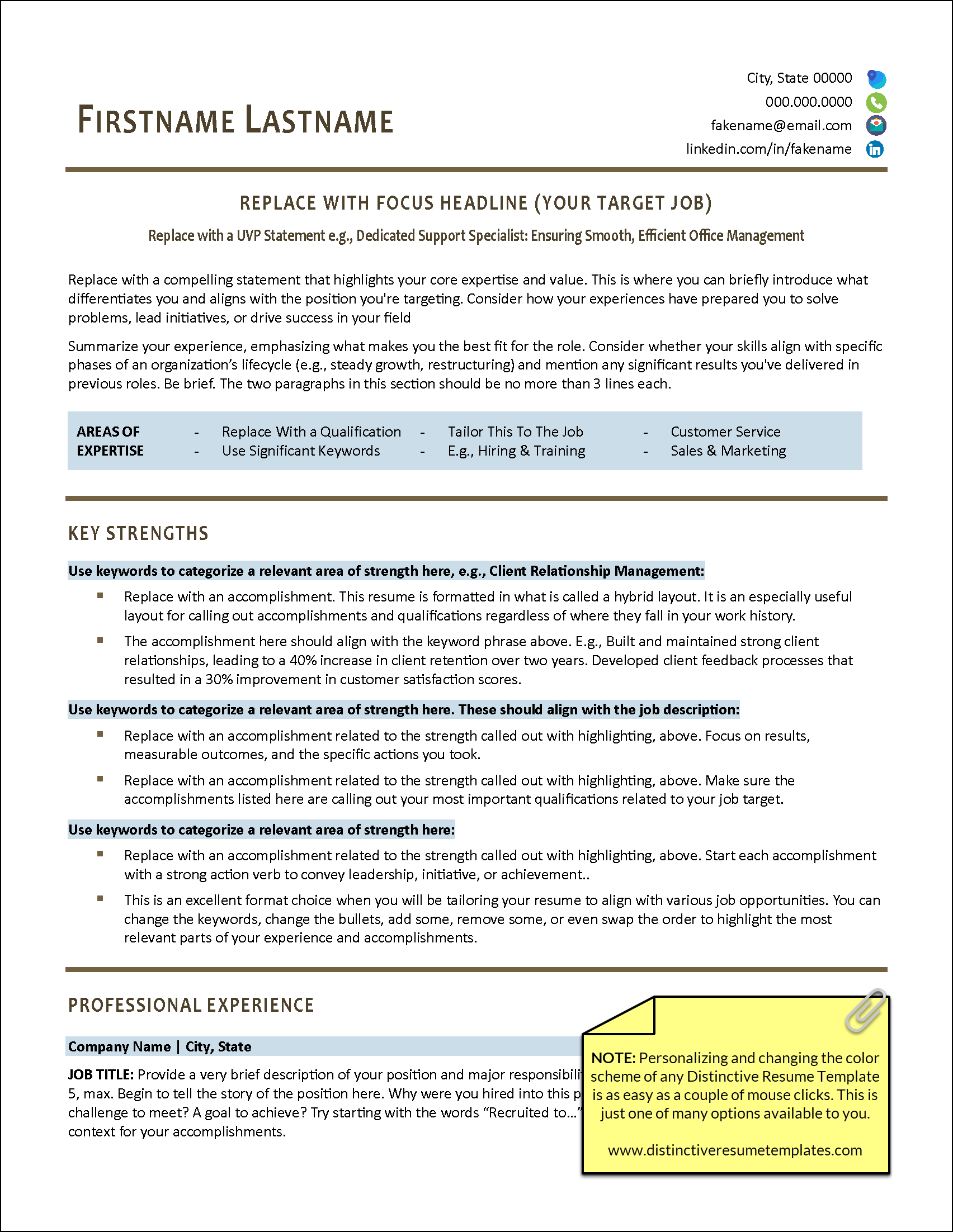 Perfected Resume Template Color Choices v6