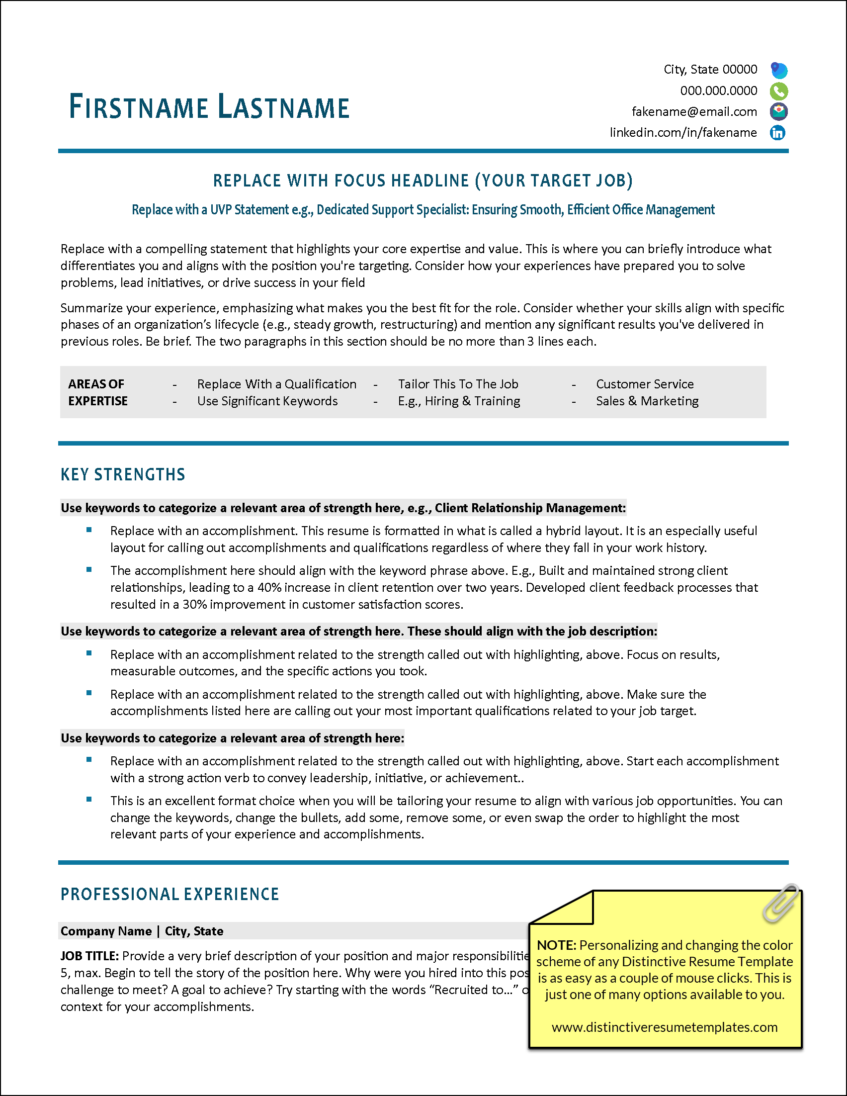 Perfected Resume Template Color Choices v8