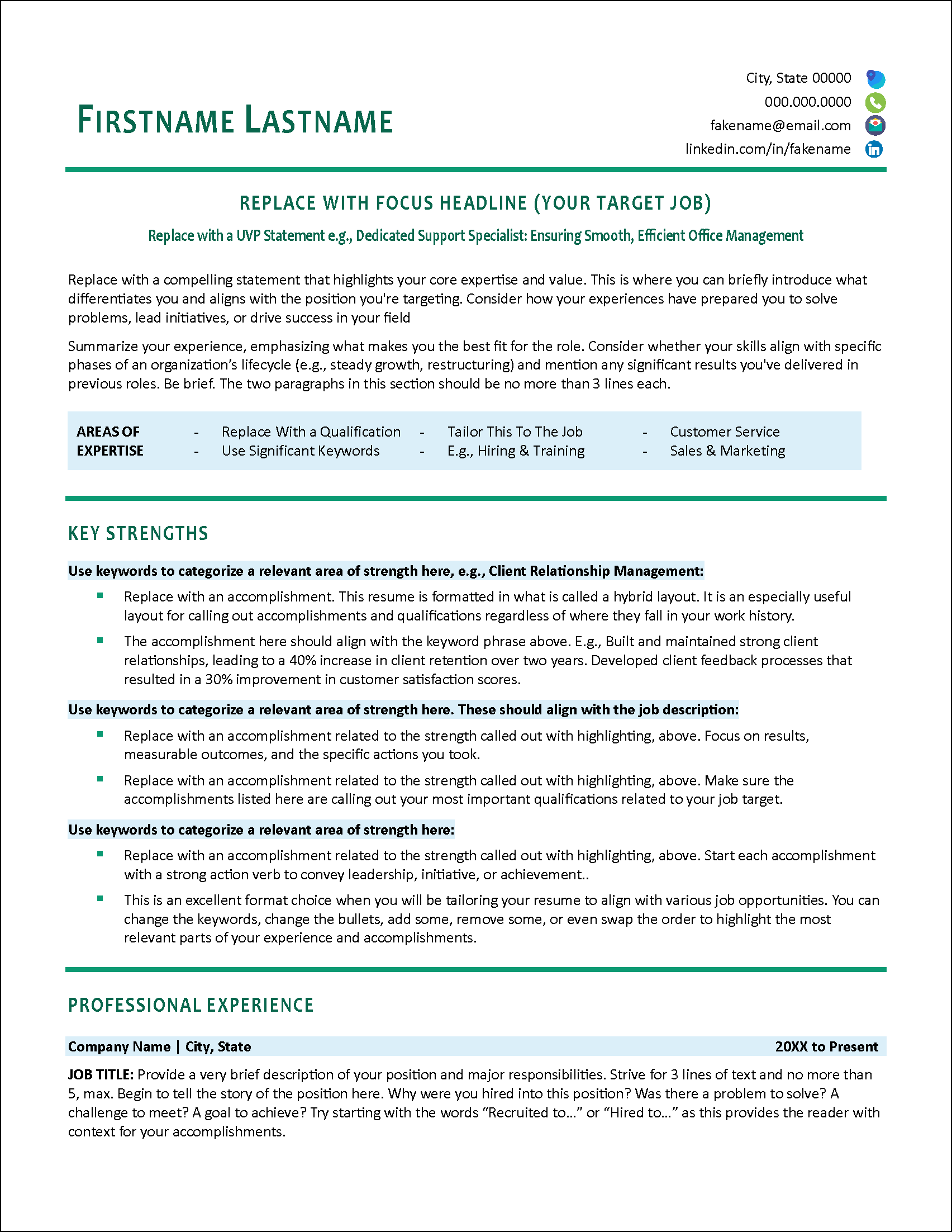 Perfected Resume Template Page 1