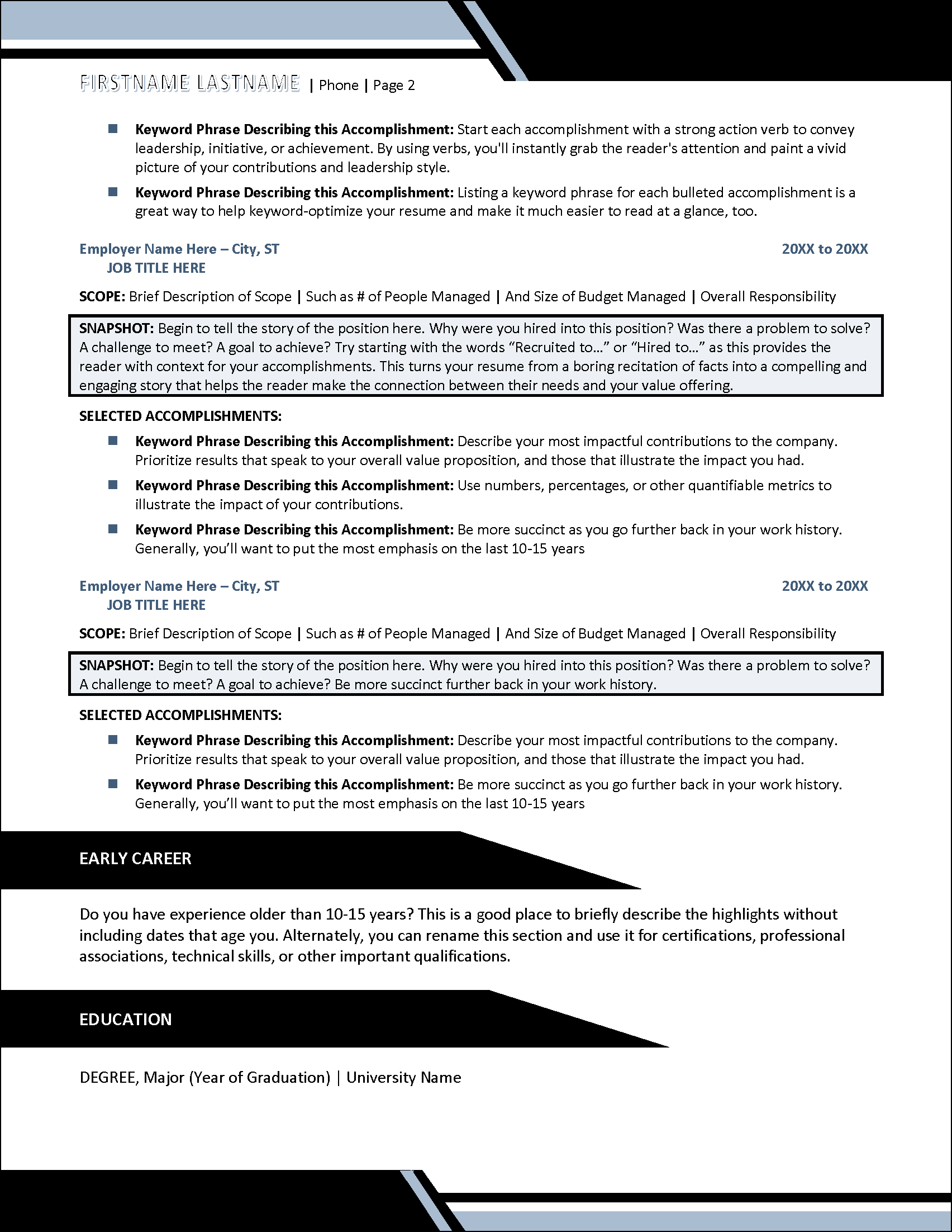Confidence Catalyst Resume Page 2