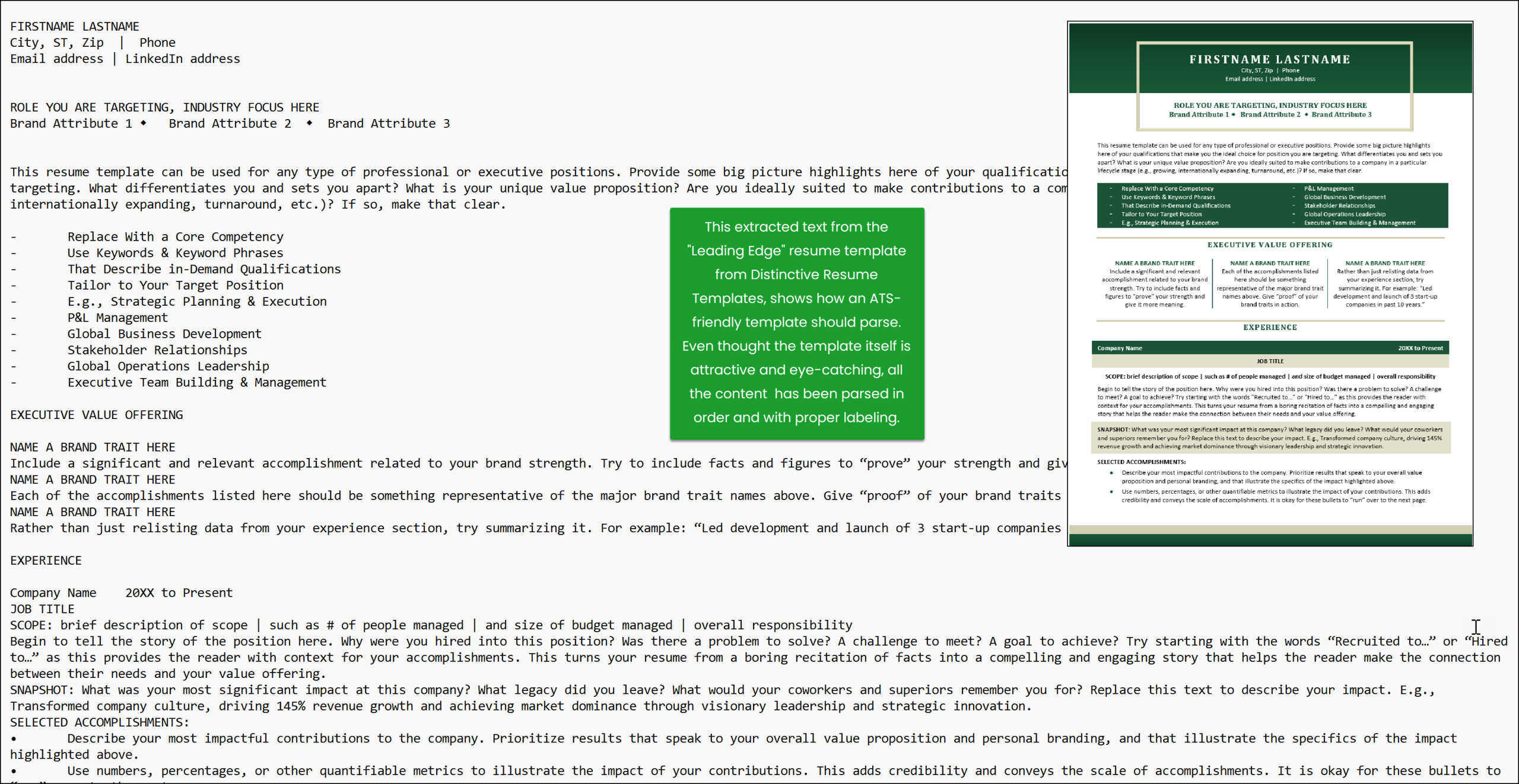 Distinctive Resume Templates ATS Compatible Distinctive Resume Templates ATS Compatible