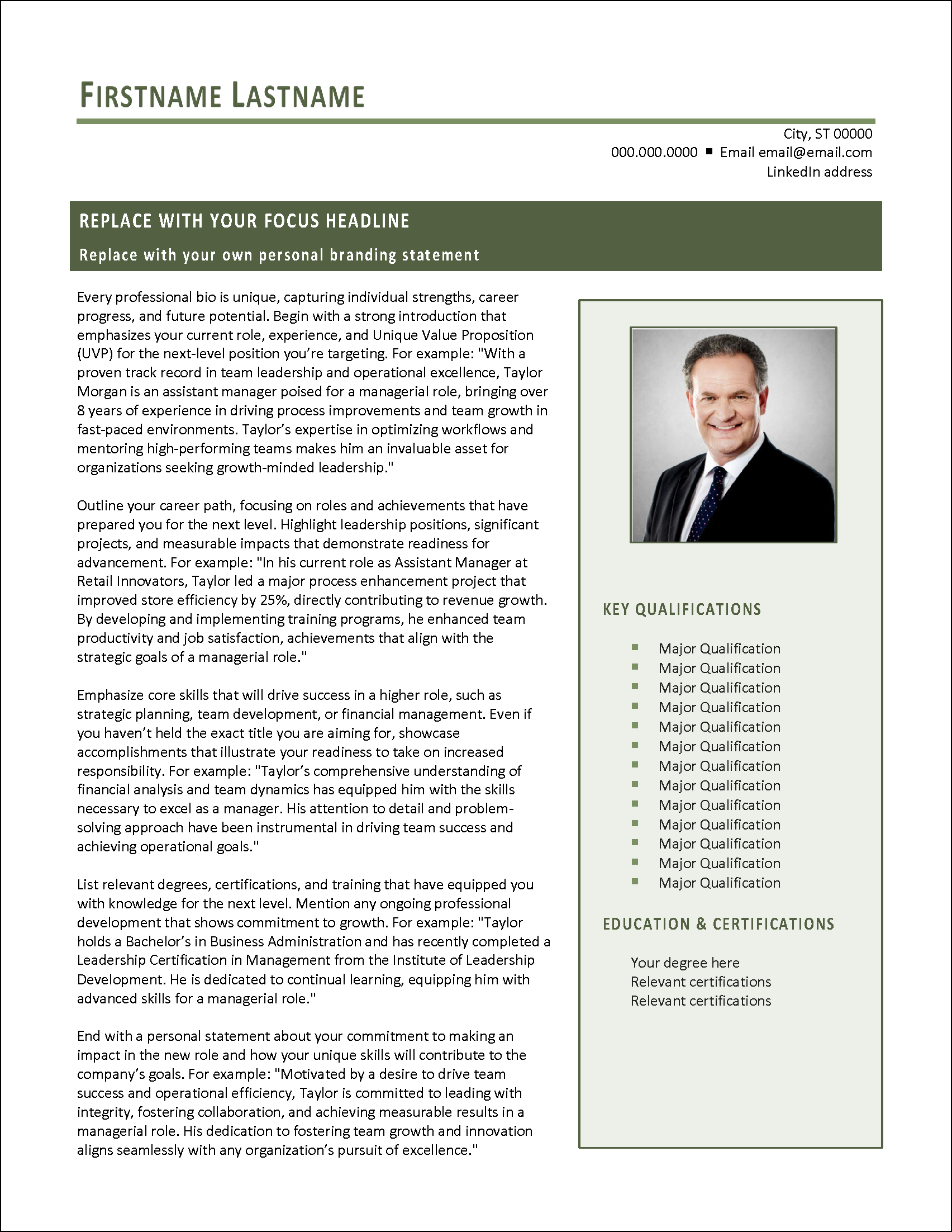 Momentum Biography Template