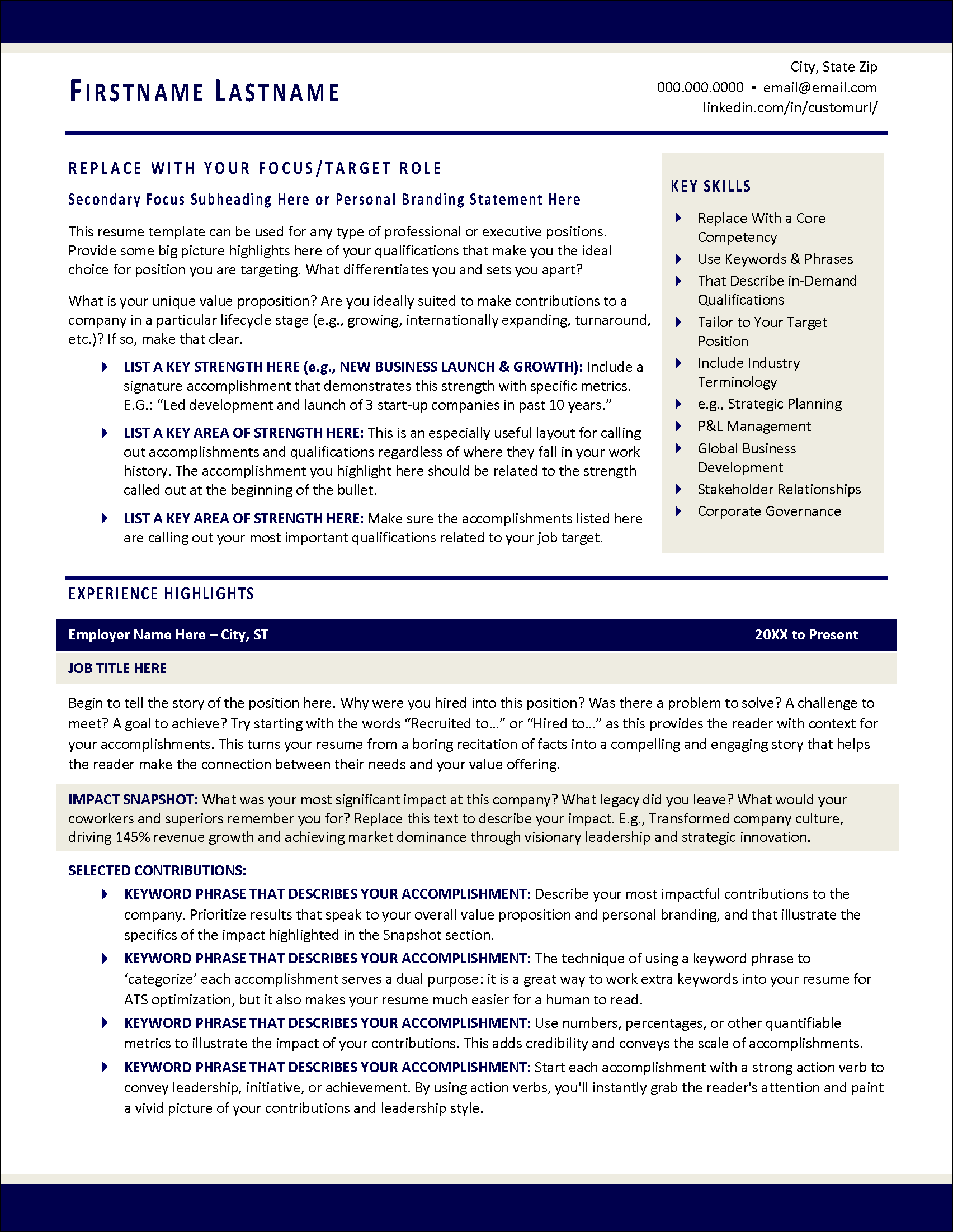 Radiance Resume Page 1